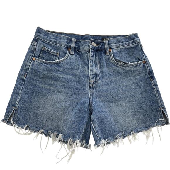 BLANKNYC Shorts Womens 26 Blue High Rise The Perry Mom Short Distressed Denim - Picture 2 of 9